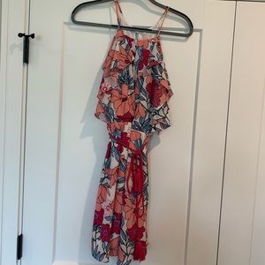 Takara Pink Flower Off the Shoulder Dress